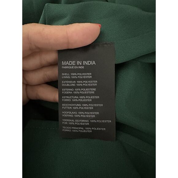 Club Monaco Bolari Lace Hunter Spaghetti Strap Dress Dark Green Size 00 - Picture 9 of 10